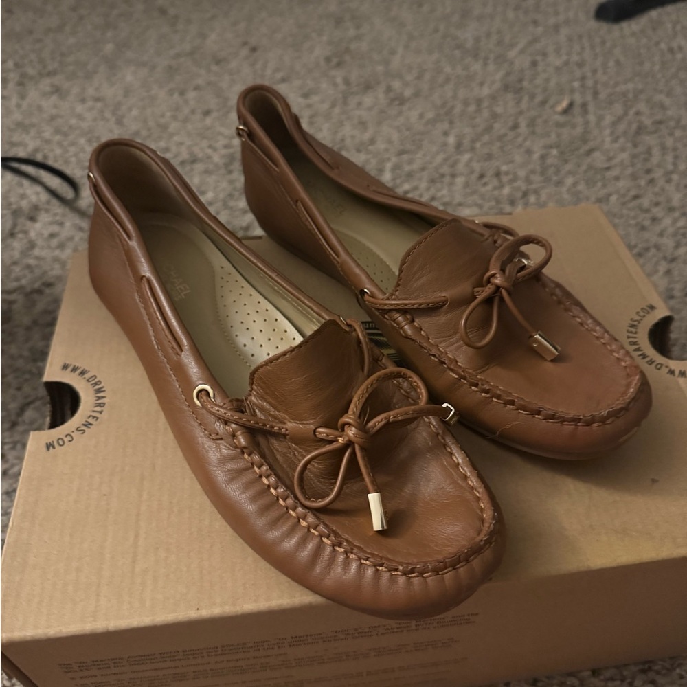 Michael Kors Brown Leather Moccasin Loafers